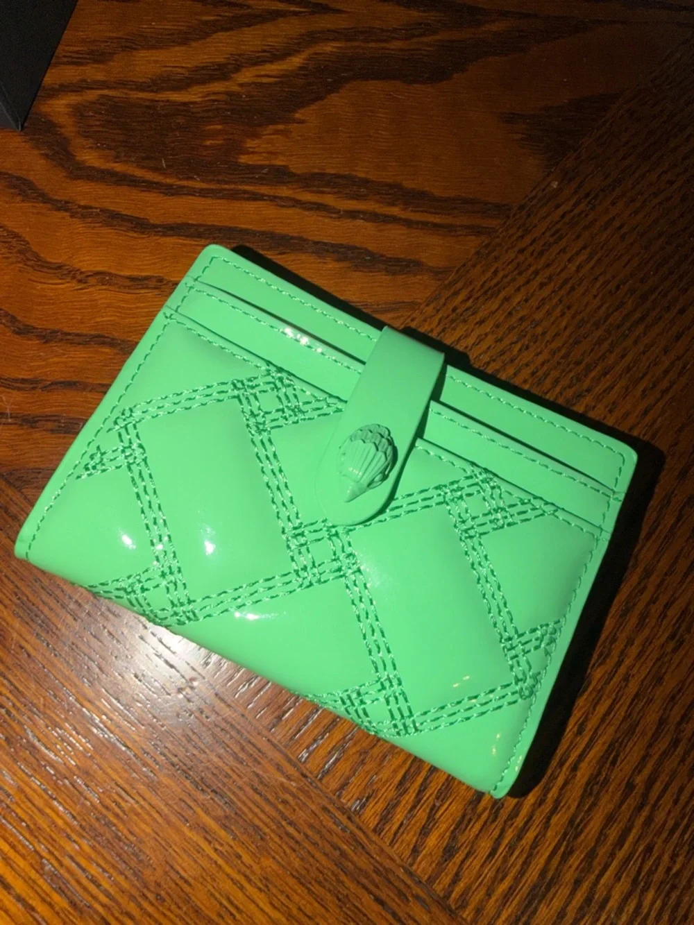 Kurt Geiger Mint Green Patent Quilted Wallet - Picture 7 of 7